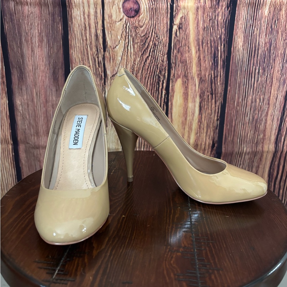 Steve Madden Nude Patent Leather Heels